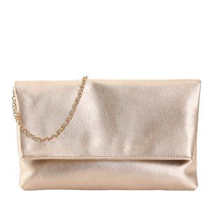 Kelly & Katie Gold Clutch With Removable Strap
